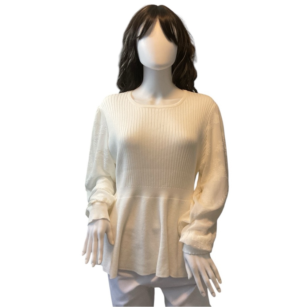 89th & Madison Lace Sleeve Sweater